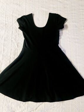 Black Women's Scoop Neck Fit & Flare Dress
